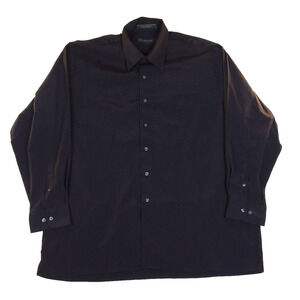 Hill & Archer Shirt Long Sleeve Button Up Mens Black 17/17.5 34/35